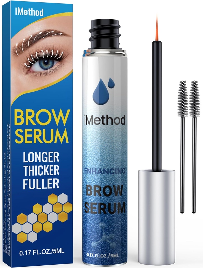 iMethode Eyebrow Growth Serum - Eyebrow Serum to Grow Brow Brows, Thicker Brows in 4 weken, Brow Boost, Natural Eye Brow Enhancer 5ML, Clear
