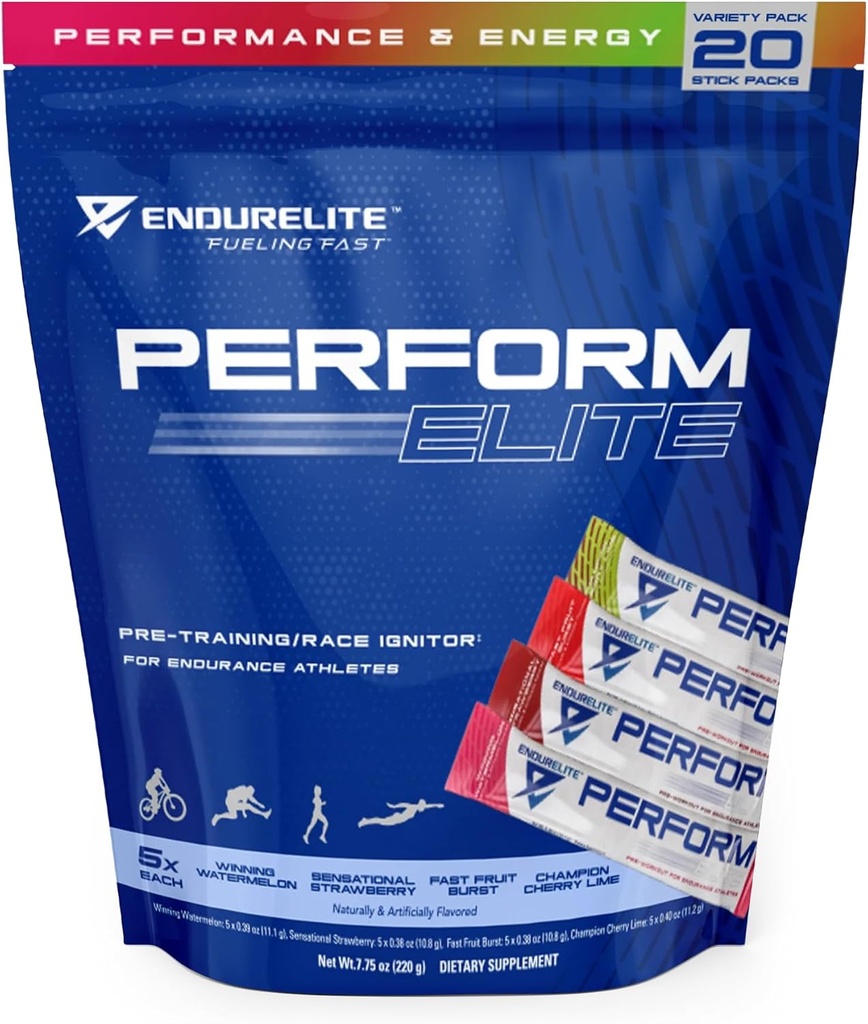 EndurElite Perform Elite- Pre Workout Powder Supplement- Pre-Workout voor Endurance Atleten- 20 Serving Bag- Variety Pack