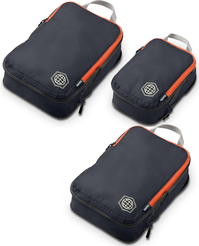 Compressieverpakking Kubussen set voor reizen - lichtgewicht, duurzame kleding Organisator voor Carry-On Bagage en koffers door TRIPPED Travel Gear