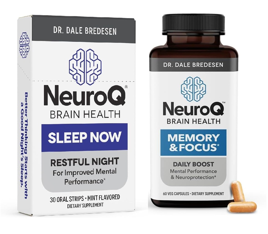 LifeSeasons NeuroQ Geheugen & Focus met SleepNow Strips - 24/7 Ondersteuning van de hersenen Gezondheid - Verbeter cognitieve slaapfunctie - 30 dagen aanbod