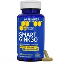 Ginkgo Biloba Supplément avec 200mg Panax Ginseng & 200mg Bacopa Monnieri - Suppléments Cerveau pour la Mémoire et la Focus - Ginseng Coréen pour le soutien de la santé du cerveau - 60 Ginkgo Biloba Capsules