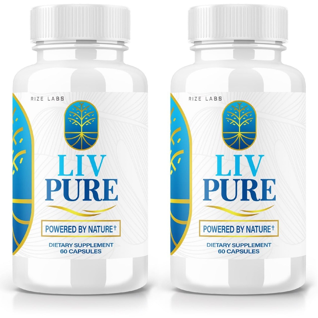 labs rize - LivPure Powered by Nature - Formule avancée - Supplément alimentaire de soutien pur pour le soutien du foie, la force supplémentaire, végétalien, pilules de fonction du foie (120 capsules)