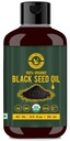 Huile de graines noires/Nigella Sativa/Kalonji (10,15 fl oz), vierge pressée à froid, pure et naturelle, sans OGM, huile de graines noires non traitée – source de thymoquinone et oméga 3,6 et 9