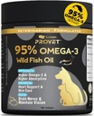 95% Omega 3 Visolie voor honden en katten, Vet-geformuleerd met RTG Verwerkte Zalmolie, Maximale EPA & DHA, Ondersteunt Hart, Huid, Jas, Gezamenlijk,Hart & Immune Health, 100 Zachte Gels