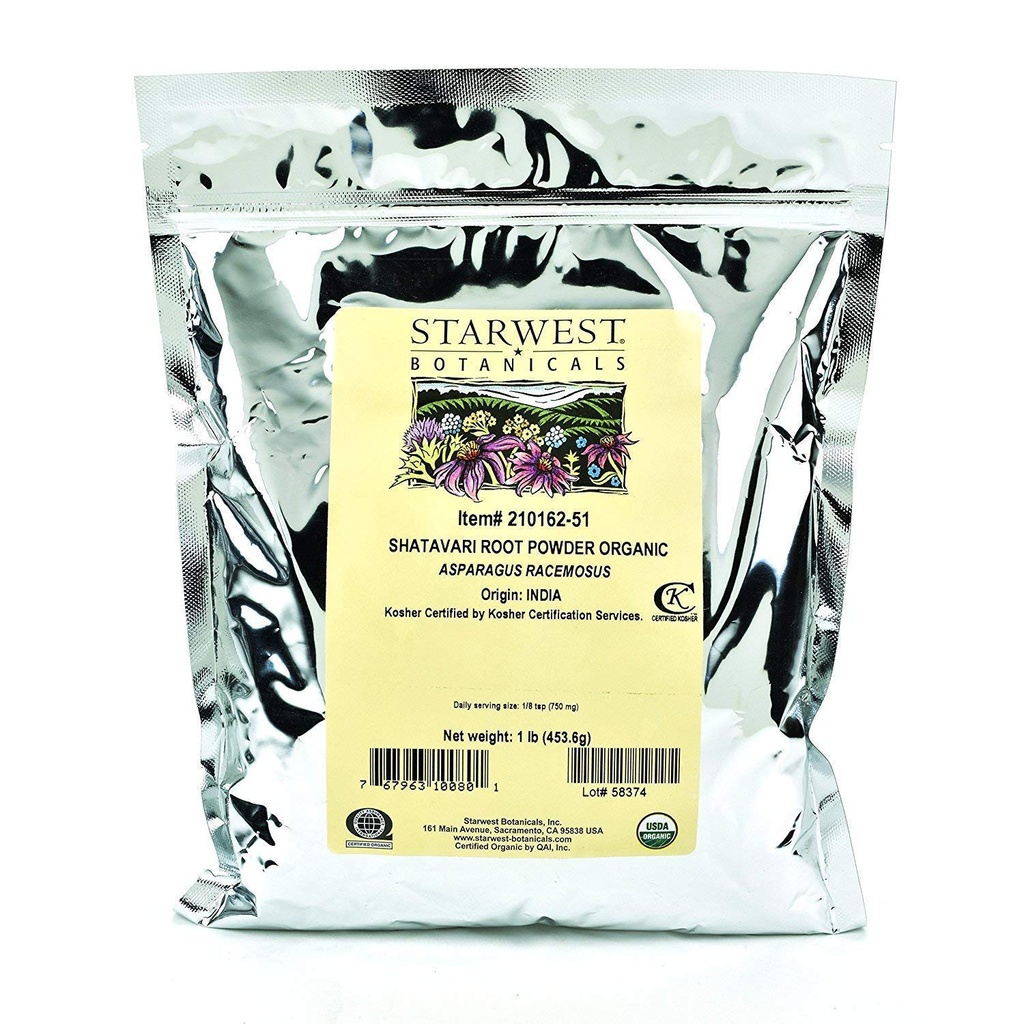 Starwest Botanicals Biologische Shatavari Wortelpoeder, 1 pond