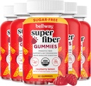 Bellway Super Fiber Gummies voor volwassenen (5 Pack) - Suikervrij biologisch vezelsupplement Gummies met 4g vezels per Serving - Prebiotic Chicory Root Fiber voor Gut Health, Raspberry Lemon, 300 Tellen