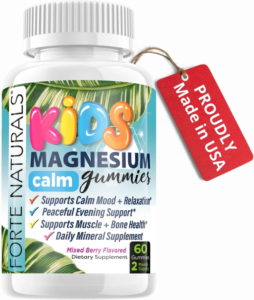 Kids Magnesium Calm Gummies for Sleep, for Bedtime, 60 Count Supplements Made in The USA