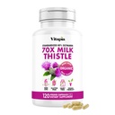 Vitapia Organic Milk Thistle Extract 70:1 Supplement - Lever Reiniging Detox & Reparatie, Levergezondheidsondersteuning, Antioxidanten - 120 Vegan Capsules, Niet GGO, Glutenvrij