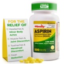 Tijdig lage dosis aspirine 81 mg voor volwassenen - pijnstiller voor lichte pijn en koortsreducer - vergeleken met de actieve ingrediënt in Bayer - lage sterkte enteric coated aspirine - 500 tabletten
