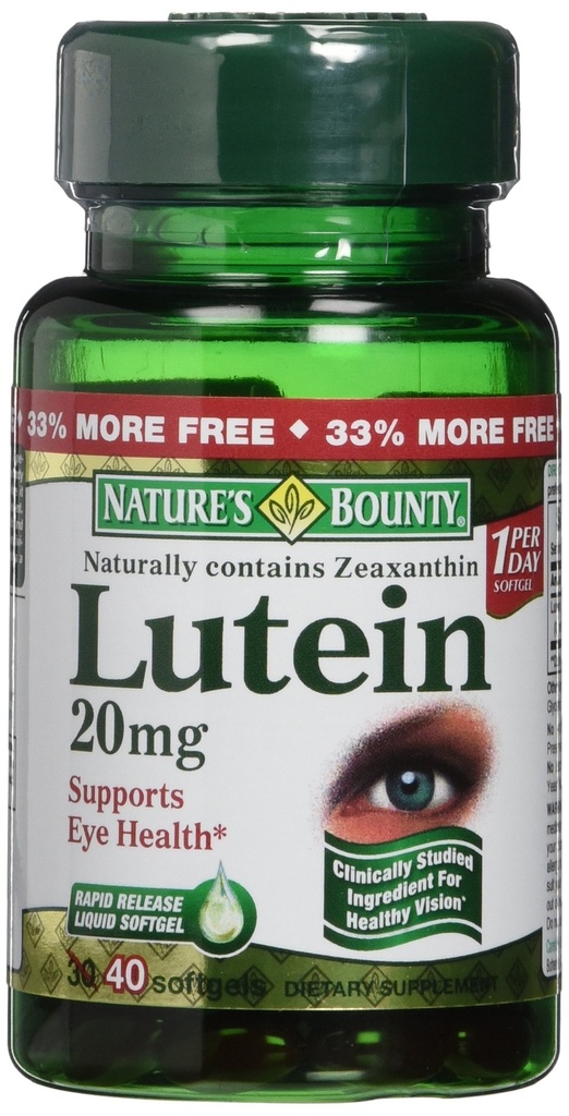 Bounty Lutein de la nature 20 mg 40 Softgels (paquet de 2)