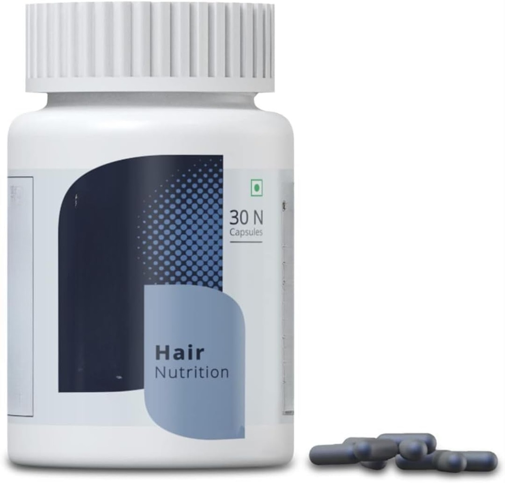 Supplément de nutrition des cheveux avec biotine, vitamines, minéraux, acides aminés et bloquants DHT pour la croissance des cheveux, la nausée, renforce et réduit la chute des cheveux pour les hommes et les femmes - 30 capsules de veg (1 mois)