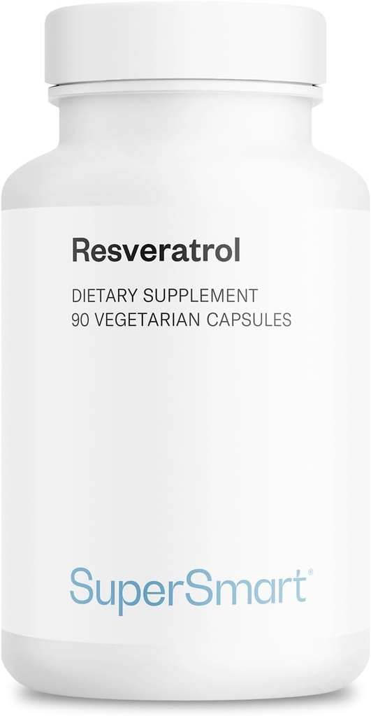 Supersmart - Resveratrol 40 mg per dag (Goed-getoleerd) - Biologische rode druiven Extract - High Potency Resveratrol Supplement 