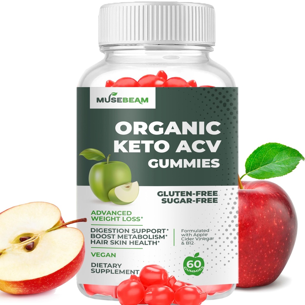 Bio Keto ACV Gummies Avancé Perte de poids - Gluten et sans sucre Belly Fat Burner Apple Cider Vinegar Diet Supplément pour femmes hommes (1000MG)