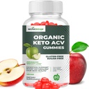 Bio Keto ACV Gummies Avancé Perte de poids - Gluten et sans sucre Belly Fat Burner Apple Cider Vinegar Diet Supplément pour femmes hommes (1000MG)