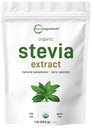 Pure Organic Stevia Powder, 1 pond (2,837 porties), Hoogste kwaliteit Stevia Green Leaf Extract Reb-A 