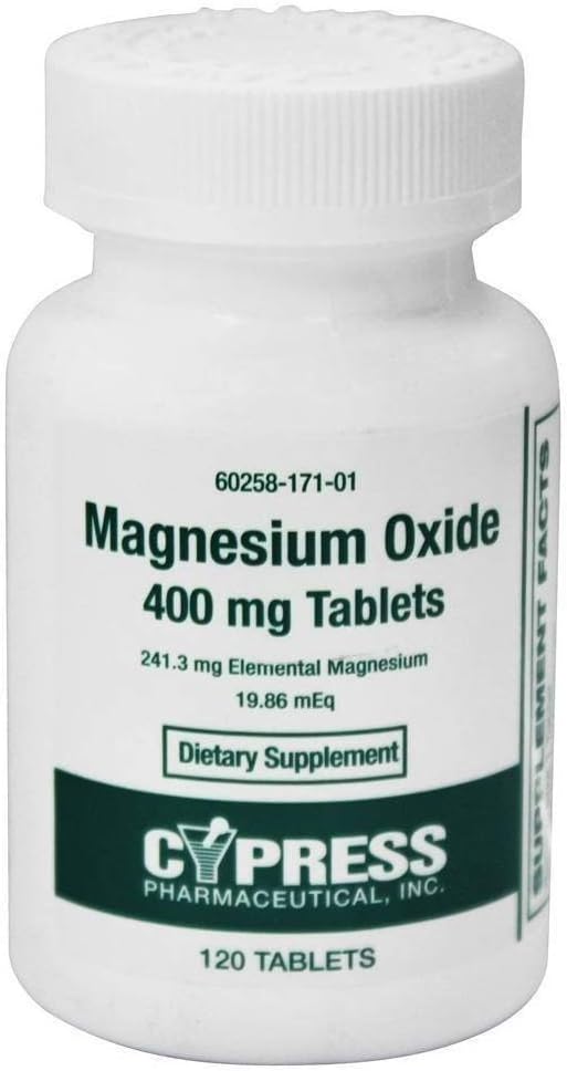 Magnesiumoxide 400 mg, 120 tabletten per fles (4 flessen)