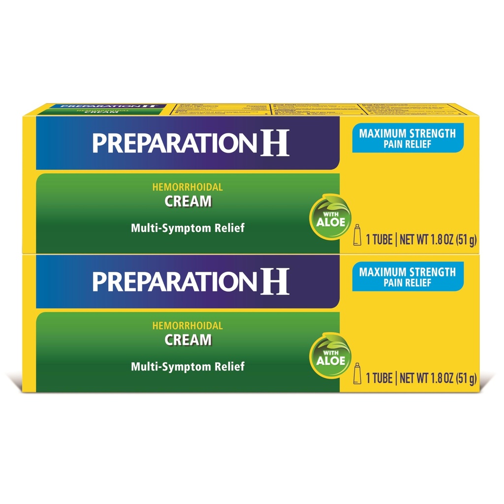 Bereiding H Aambei Symptoom behandeling crème (2 x 1,8 Ounce Tube), Maximale sterkte Multi-Symptoom pijn verlichting met Aloë