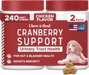 Supplément de canneberge pour chiens de traitement UTI, 240 chews mous - Soutien de l'infection urinaire naturelle et contrôle de la vésicule saine – fabriqué avec de l'échinacée et de la vitamine C (2 paquets de 120)