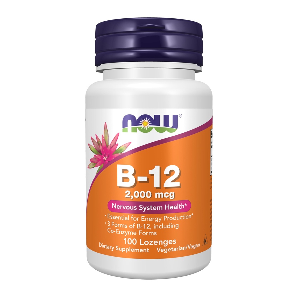 NOW Foods Supplementen, B-12 2.000 mcg, Energieproductie*, Zenuwstelsel Gezondheid*, 100 Lozen