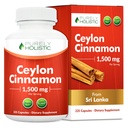 Capsules de cannelle purement Holistique Ceylan 1500mg, 225 Capsules de cannelle végétalienne, 75 jours d'approvisionnement (25% de plus de portions), Vrai supplément de cannelle Ceylan Sri Lanka