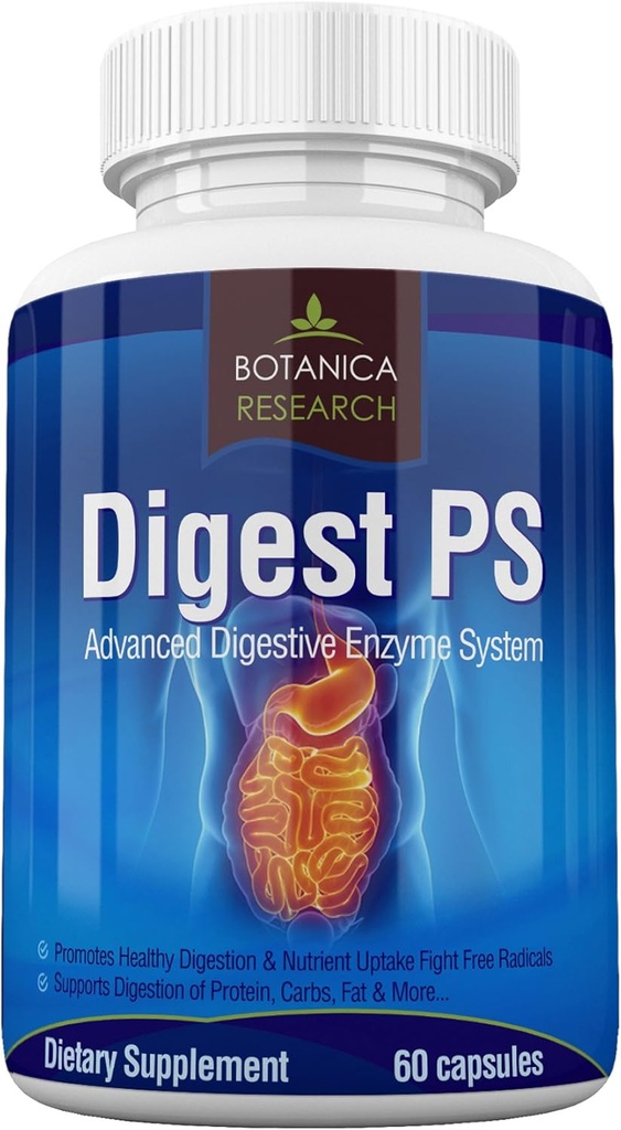 Digest PS: Advanced Digestive Multi Enzymes Support Supplement - Daily Essential Digestie System Cleanse: Bromelain, Lipase, Amylase, Lactase, Protease, Pectinase, Peptidase Vegetarian Capsule Pillen