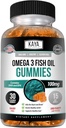 Kaya Naturals Omega 3 Visolie Gummies -Visoliesupplement met EPA & DHA vetzuren - Helpt ondersteuning Hersenen, Oog, Hart Gezondheid en Immuun Ondersteuning - Non-GMO - 30 Tel.