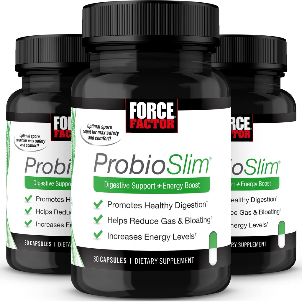 Force Factor ProbioSlim, Probiotische Supplement voor vrouwen en mannen met probiotica en groene thee Extract, Verminder gas, opgeblazen, constipatie, Ondersteuning Digestieve Gezondheid & Gut Health, 30 Tellen (pakket van 3)