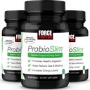 Force Factor ProbioSlim, Probiotische Supplement voor vrouwen en mannen met probiotica en groene thee Extract, Verminder gas, opgeblazen, constipatie, Ondersteuning Digestieve Gezondheid & Gut Health, 30 Tellen (pakket van 3)