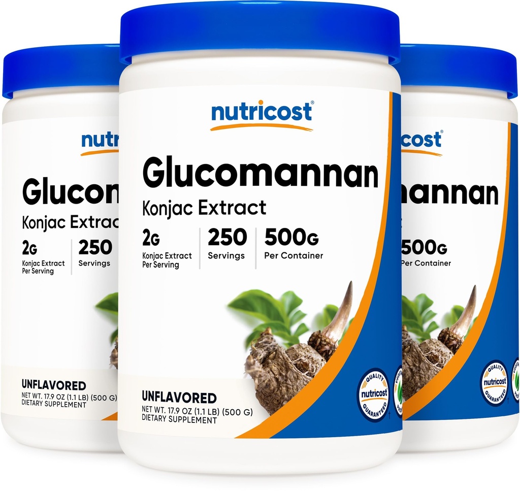 Nutricost Glucomannan Poeder 500G (3 flessen)