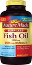 Burp-Less Fish Oil 1200 mg, 200 Softgels, Visolie Omega 3 Supplement voor de gezondheid van het hart