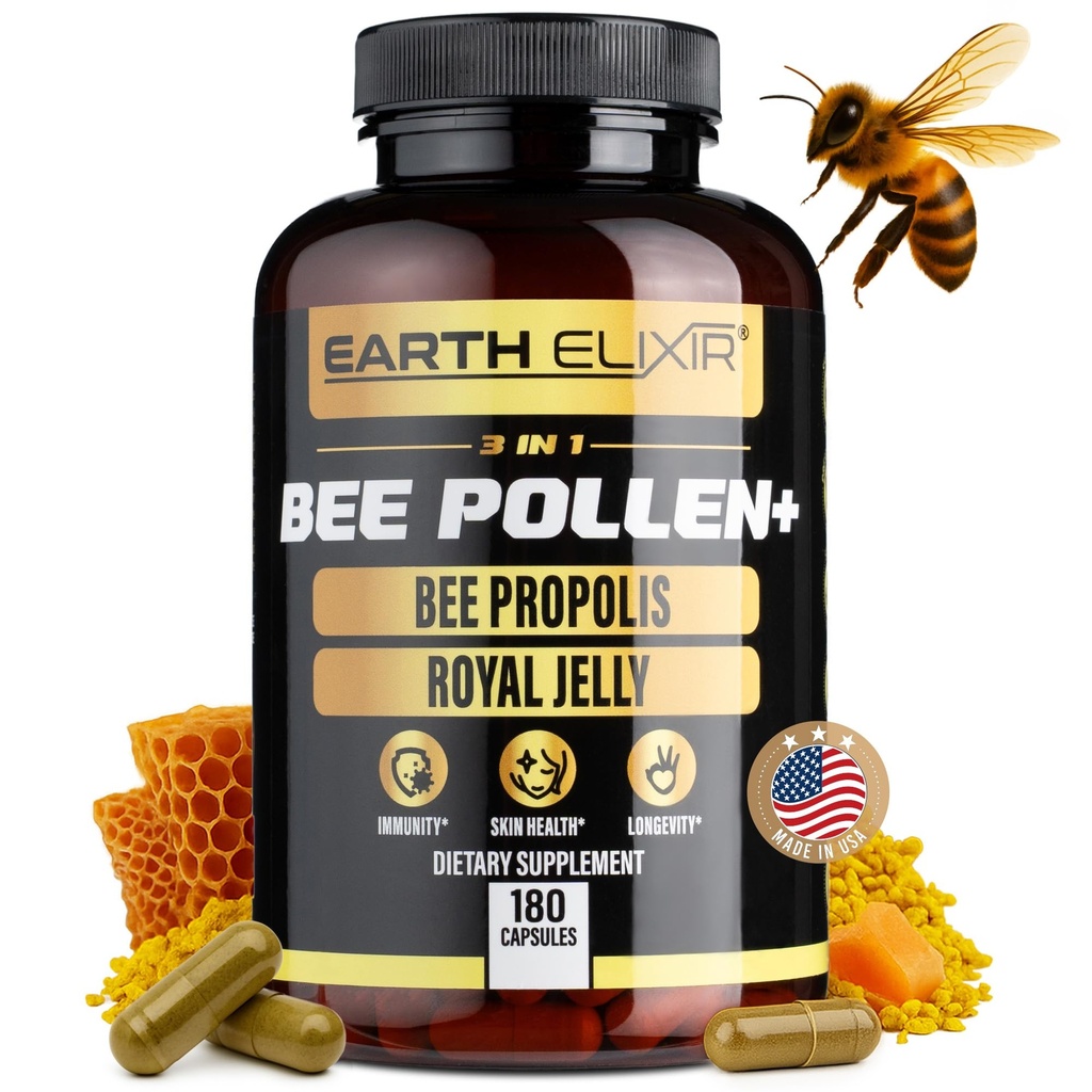 Earth Elixir 3-in-1 Organic Bee Pollen Capsule 