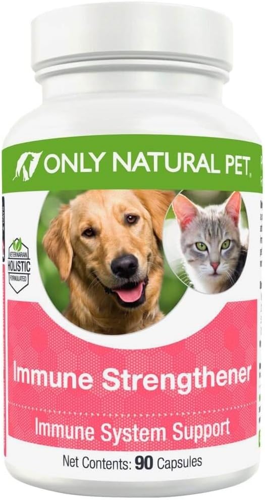 Alleen Natural Pet Immuun Systeem Versterker Supplement voor honden - Boost Gezond Cellulair, Digestief, & leverfunctie - Multivitamine Beta-Glucan & Antioxidant - 90 Capsules