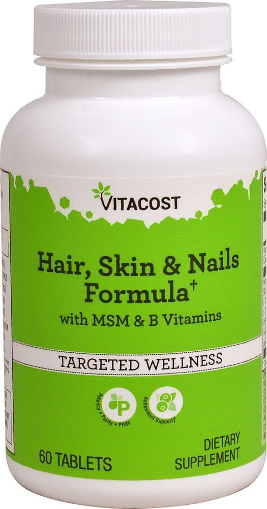 Vitacost Haar, Huid & Nagels Formule met MSM en B Vitaminen - 60 tabletten