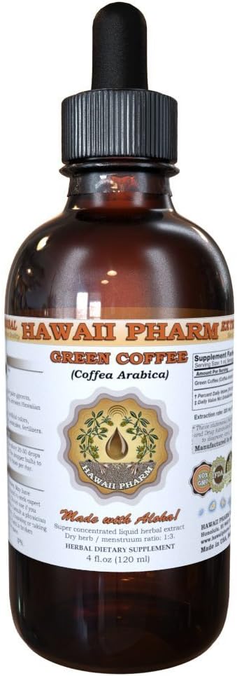 Green Coffee Liquid Extract, Green Coffee (Coffea Arabica) Bean Powder Tinctuur Supplement 4 oz