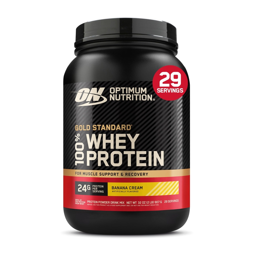 Optimum Nutrition Gold Standard 100% poudre de protéines de lactosérum, crème de banane, 2 livres (emballage mai Vary)