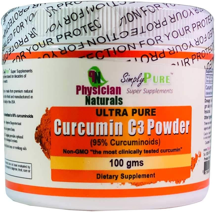 Ultra Pure Curcumine C3 Complex Poeder 100% Pure Curcumine Kurkuma Extract 100 GMS 11X Absorptie Gezamenlijke Ondersteuning en Immuun Gezondheid