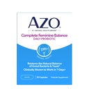 AZO Complete Feminine Balance Daily Vaginal Probiotics for Women, cliniquement prouvé pour aider à protéger la santé vaginale, aide à équilibrer le pH et la levure, 30 Compte
