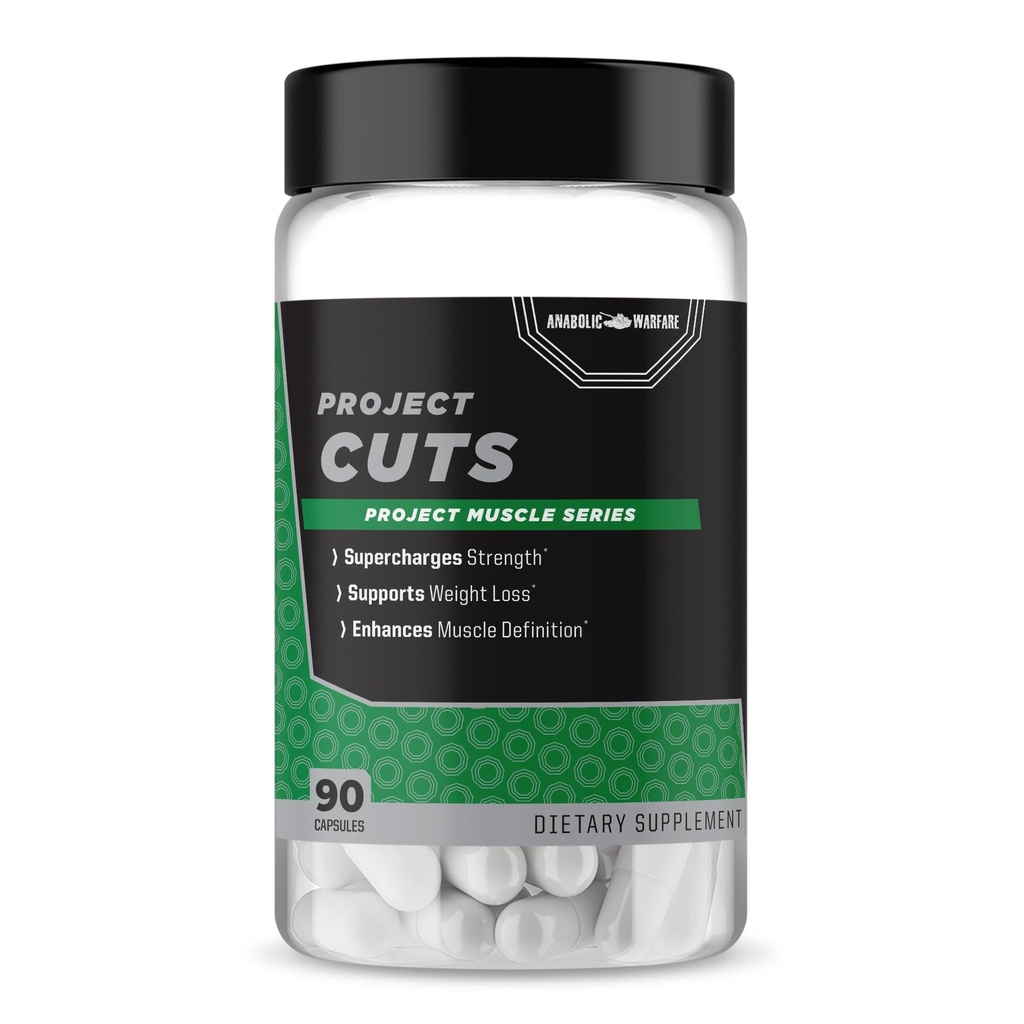 Anabole Warfare Project Cuts, Body Recomposition, Muscle Definition, Stimulant-Free, Made with Botanicals* (90 Capsules)
