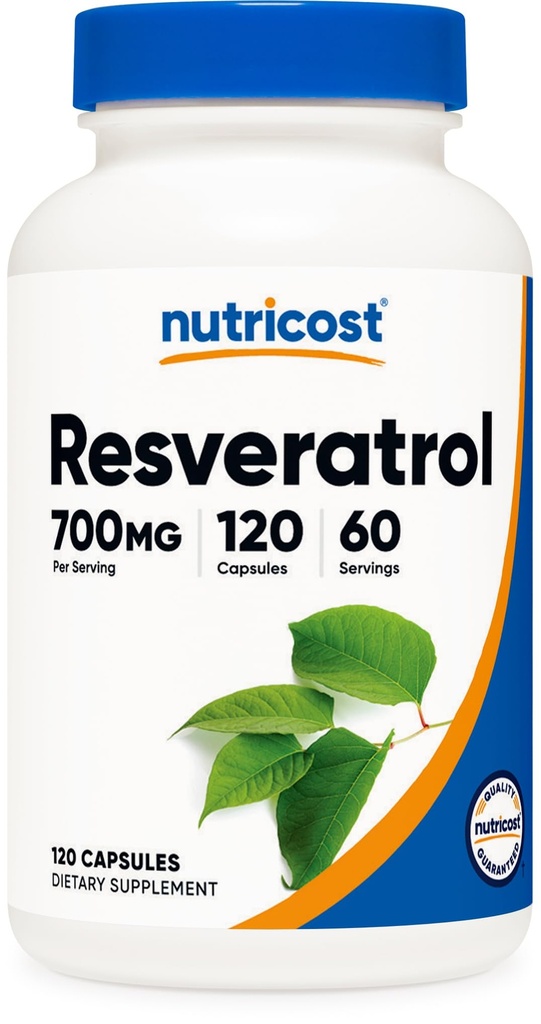 Nutricost Resveratrol 700mg, 120 Capsules - Veganistisch, Glutenvrij, Non-GMO