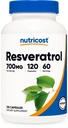 Nutricost Resveratrol 700mg, 120 Capsules - Veganistisch, Glutenvrij, Non-GMO
