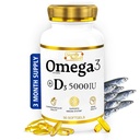 SIGNIFY NATUUR Omega 3 Fish Oil Supplement met vitamine D3 5000 IE - 1000 mg triglyceride Capsules for Brain Health - Omega3 EPA DHA + VIT D 3-90CT