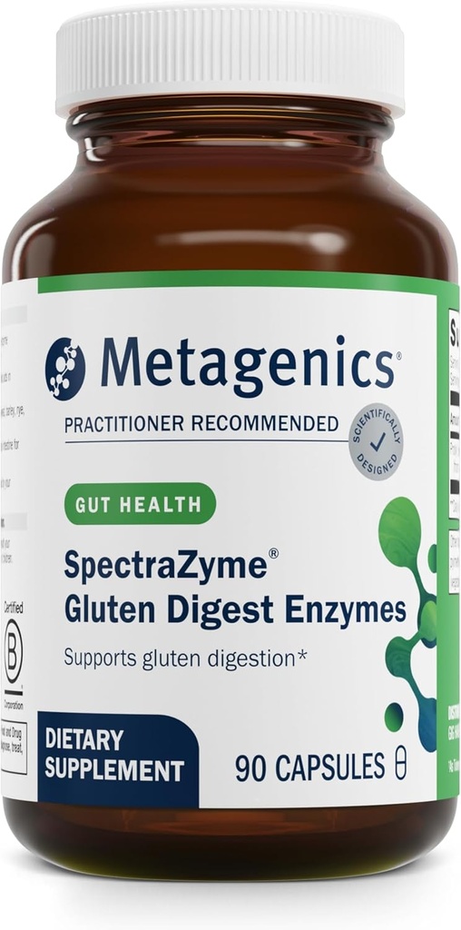 Metagenics SpectraZyme Gluten Digest Enzymes - Digestief Enzyme - Help tarwe, gerst en rogge Grains* - Gut Health Supplement* - Non-GMO, Glutenvrije & vegetarisch