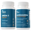 Dr. Tobias Omega 3 Visolie en Ashwagandha Capsules, Ondersteuning van de algehele Wellness & Balanced Energy & Resilience, Non-GMO