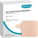 Dimora Silicone Foam Dressing Without Border 10 Pack- 3"x 3" Hoog Absorberende Kleefstof Waterdichte Bandages voor Wonden, Cuttable Pads voor Wondverzorging en Dressing