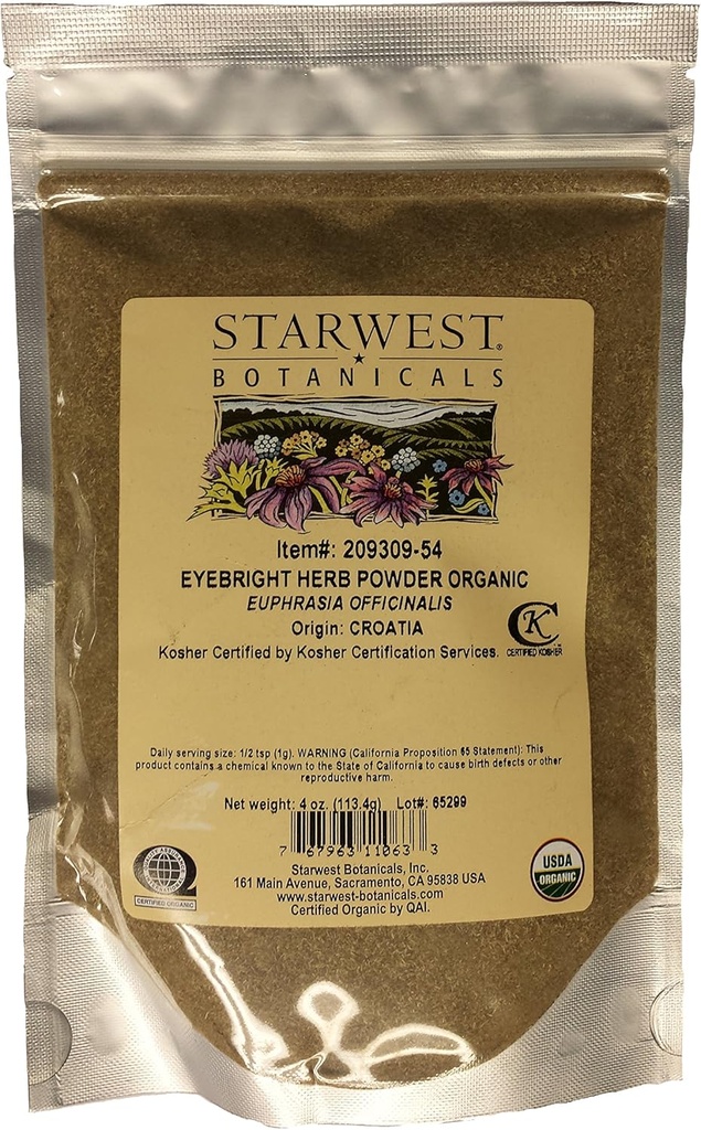 Poudre d'herbes à paupières Og - 4 Oz, (botaniques Starwest)