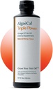 ALGAECAL Triple Power 1200mg EPA & DHA Omega 3 Fish Oil Supplement, ondersteunende hersenen, hart, huid en botten, vloeibare emulsie Mango smaak, Burp-Less, Sugar-Free, Made in USA