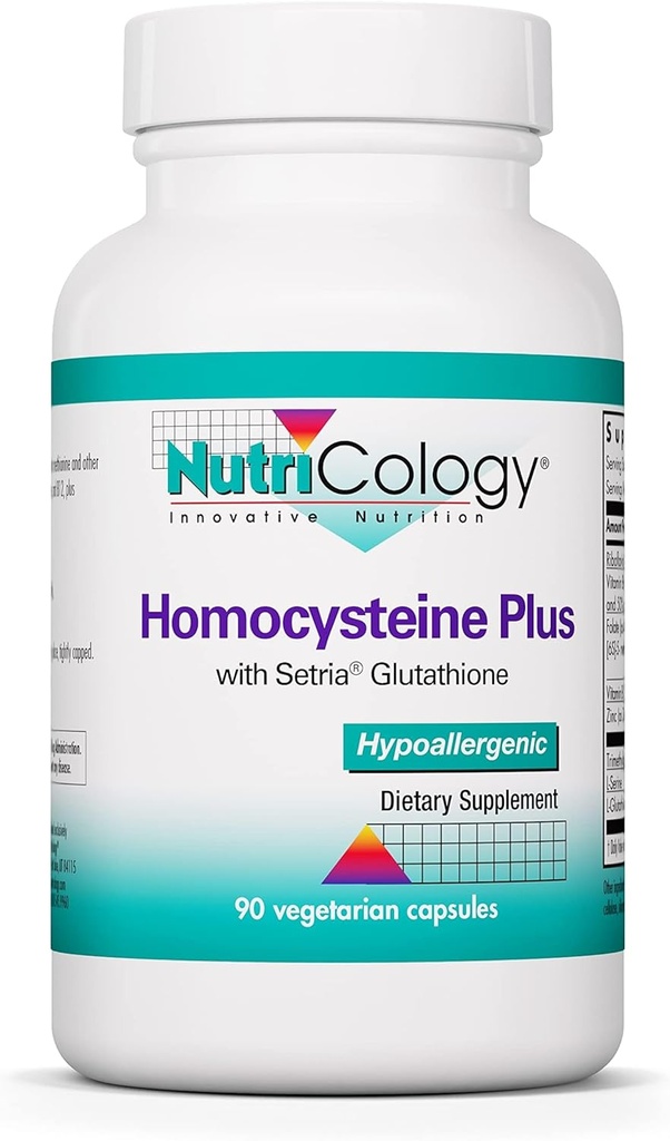 Nutricologie Homocysteïne Plus Supplement - met Setria Glutathion, Vitamine B Complex, Sorbitolglycine, Vegetarische Capsules - 90 Tel.