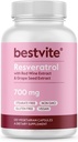 BESTVITE Resveratrol 700mg (120 Vegetarische Capsules) met extract van rode wijn en druivenzaadextract - gestandaardiseerd tot 50% TransResveratrol - No Stearates - Vegan - Non GMO - Glutenvrij