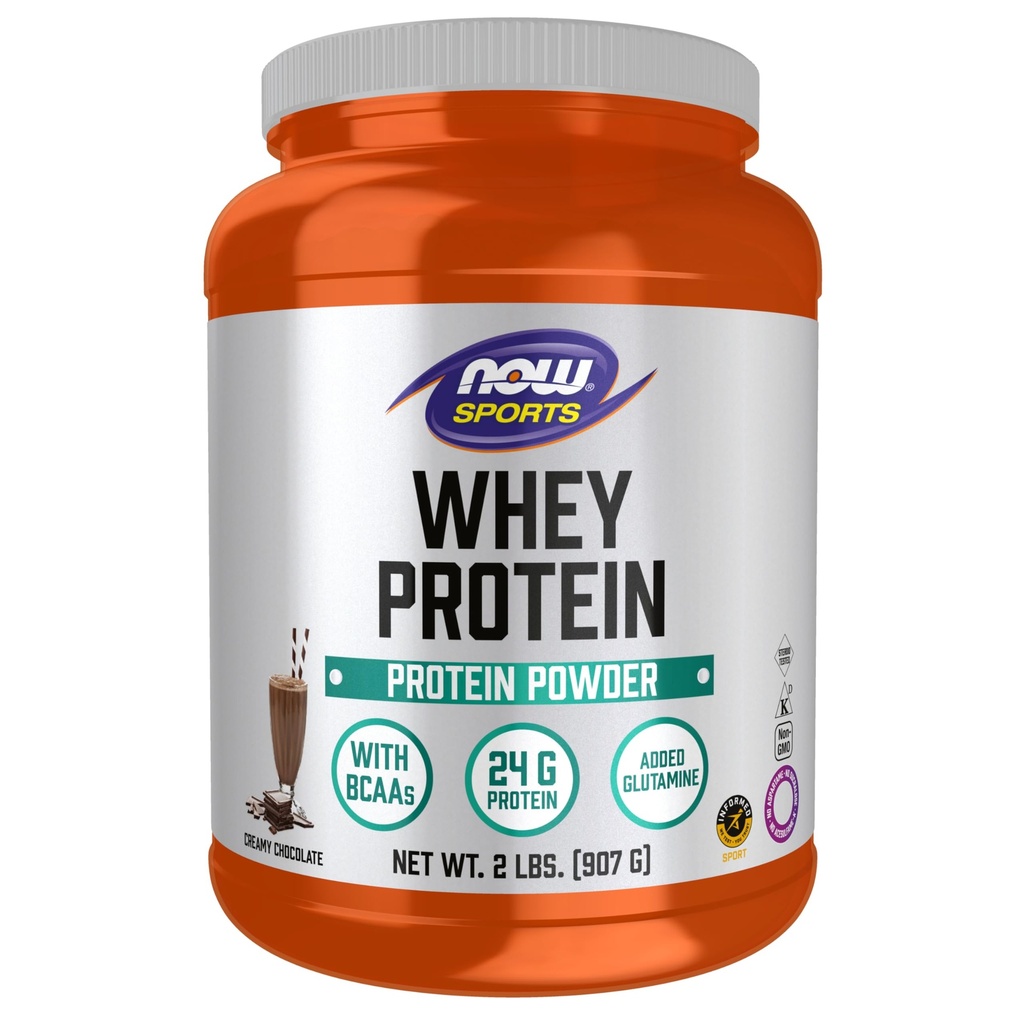 MAINTENANT Foods Sports Nutrition, Whey Protein, 24 G Avec BCAAs, poudre de chocolat crémeux, 2-Pound