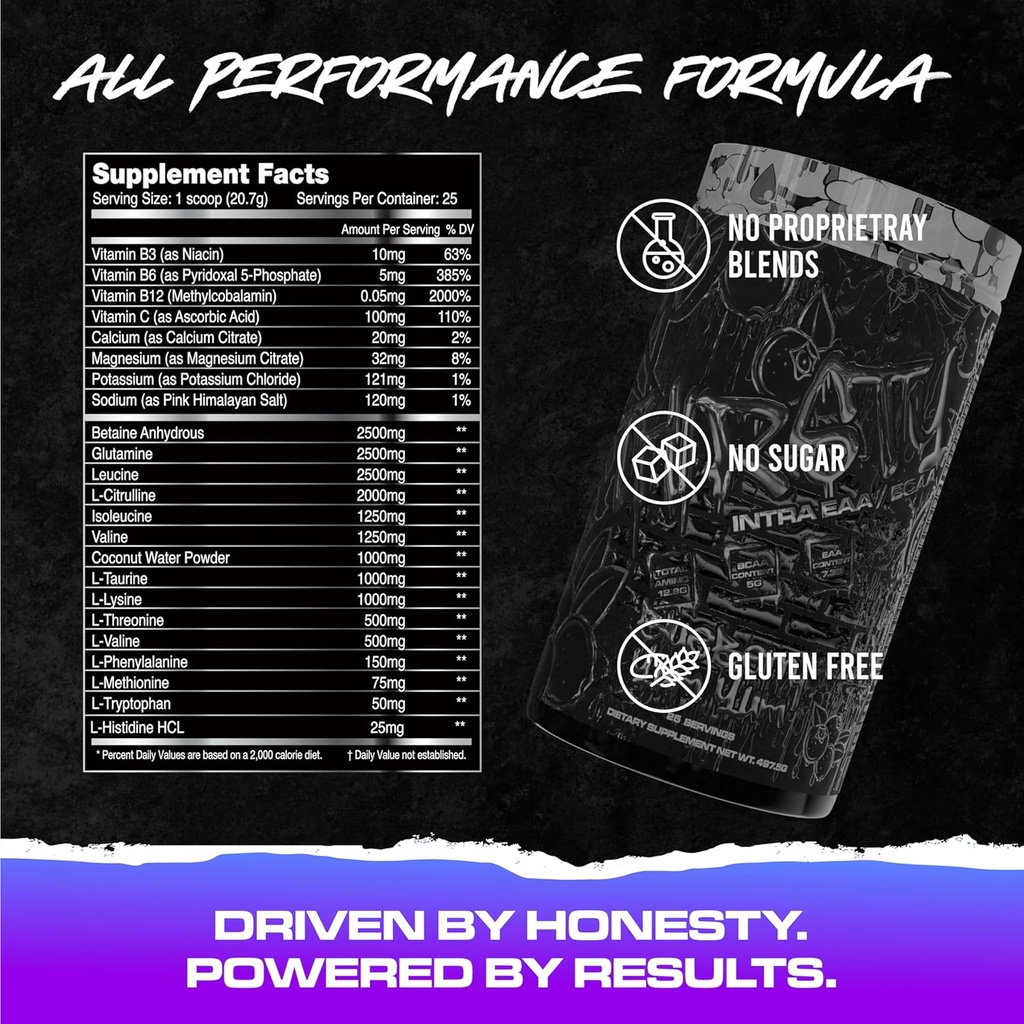 KILO LABS BCAA Poeder Dorst BCAA & EAA Intra Workout Powder and Electrolyte Hydration Drink 